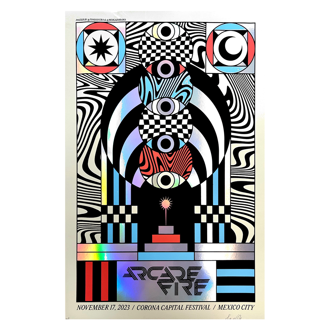 Arcade Fire CDMX 2023 x Tone Olvera Gig Poster