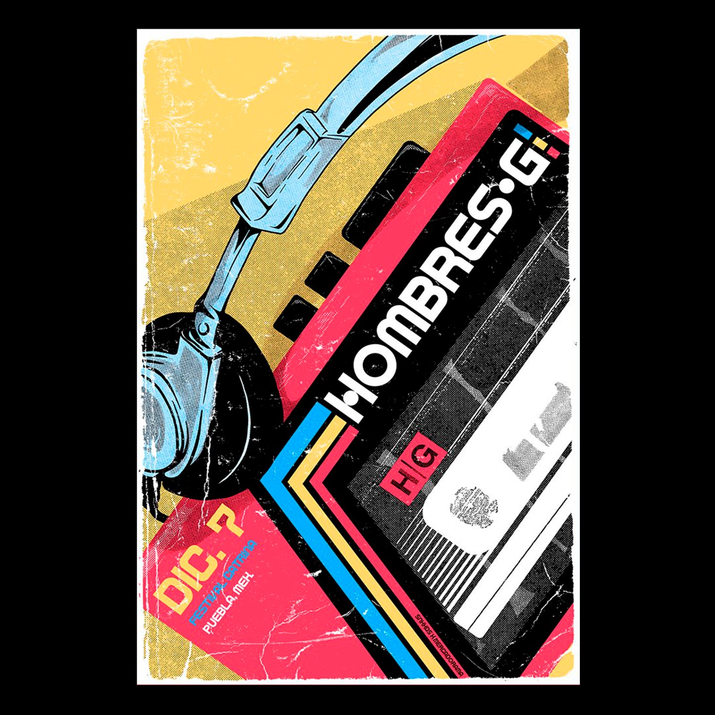 Hombres G Puebla 2019 Snake Heads Gig Poster