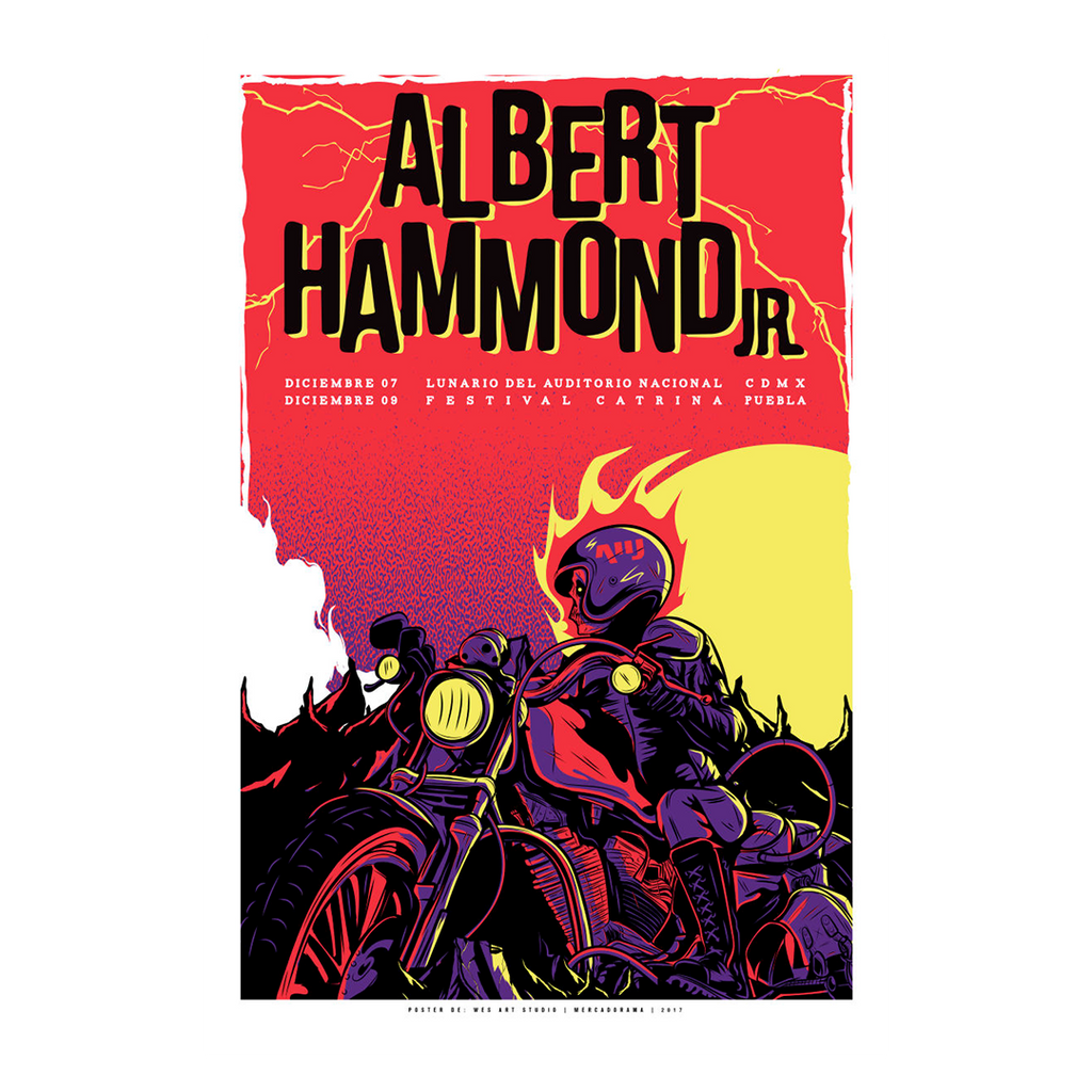 Albert Hammond Jr. Mexico 2017 x Wes Art Studio Gig Poster