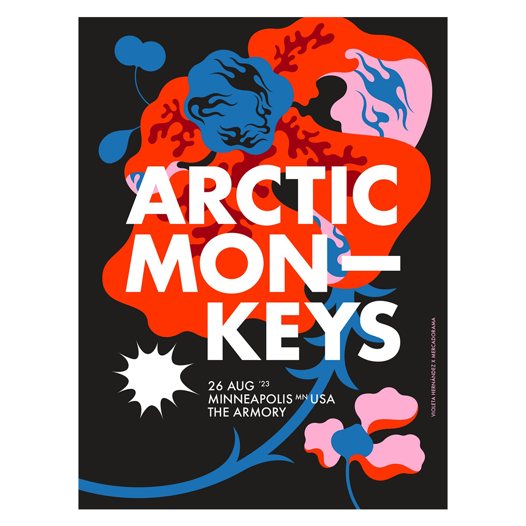 Arctic Monkeys Minneapolis 26 de Agosto 2023 x Violeta Hernández Gig Poster