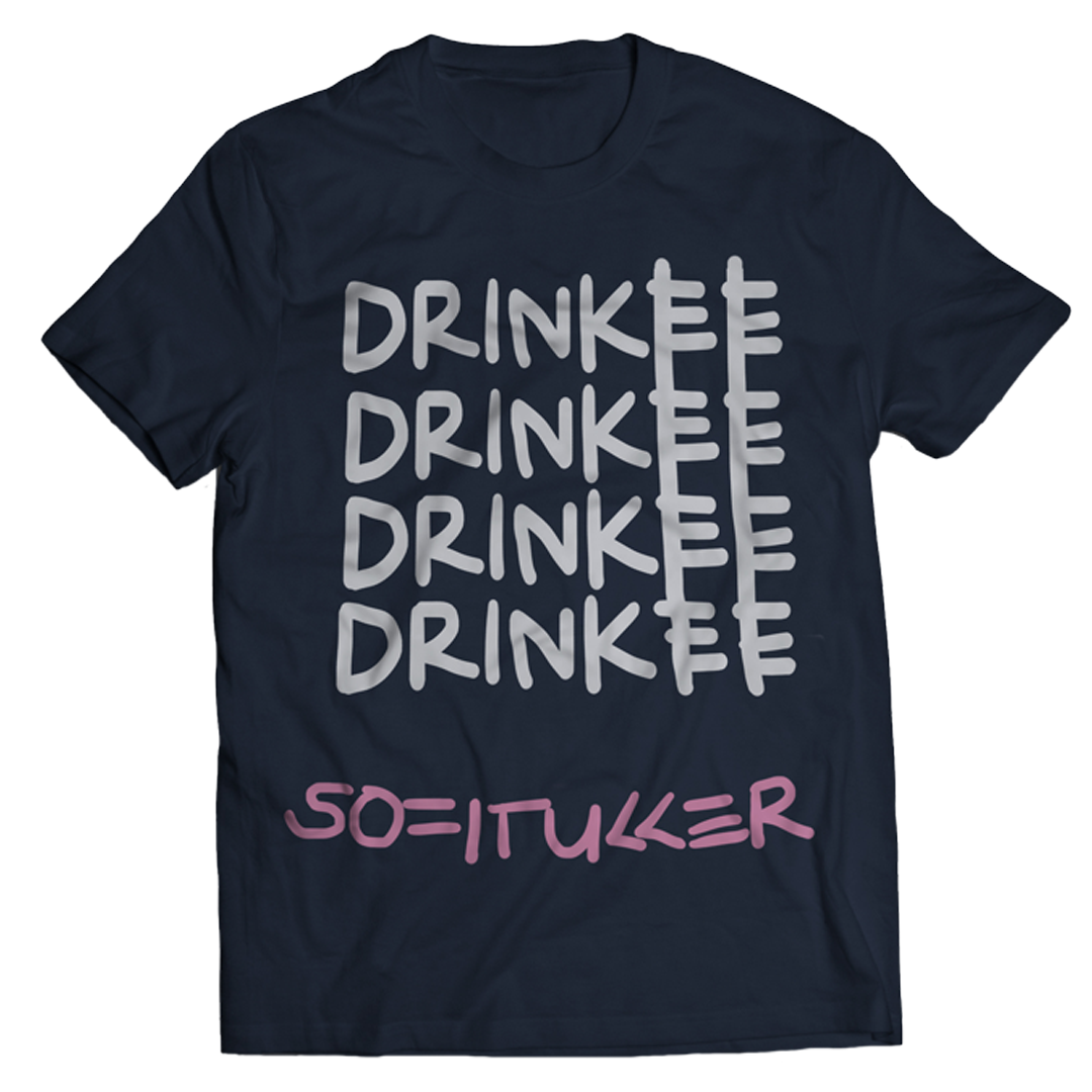 "Drinkee" T-Shirt Azul
