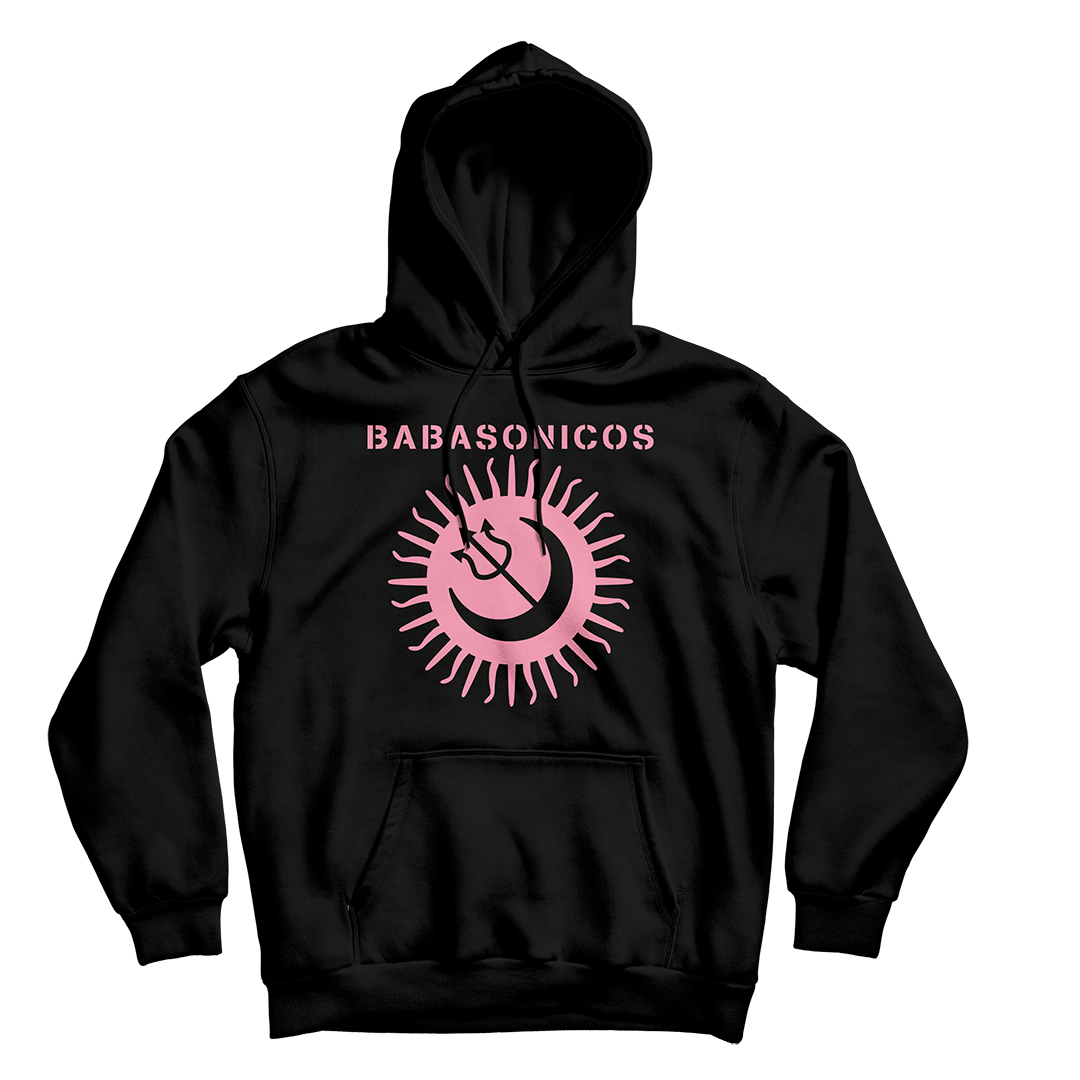 "Babasonicos Tour Hoodie" Logo Rosa