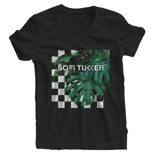 "Checkered Jungle" T-shirt Mujer