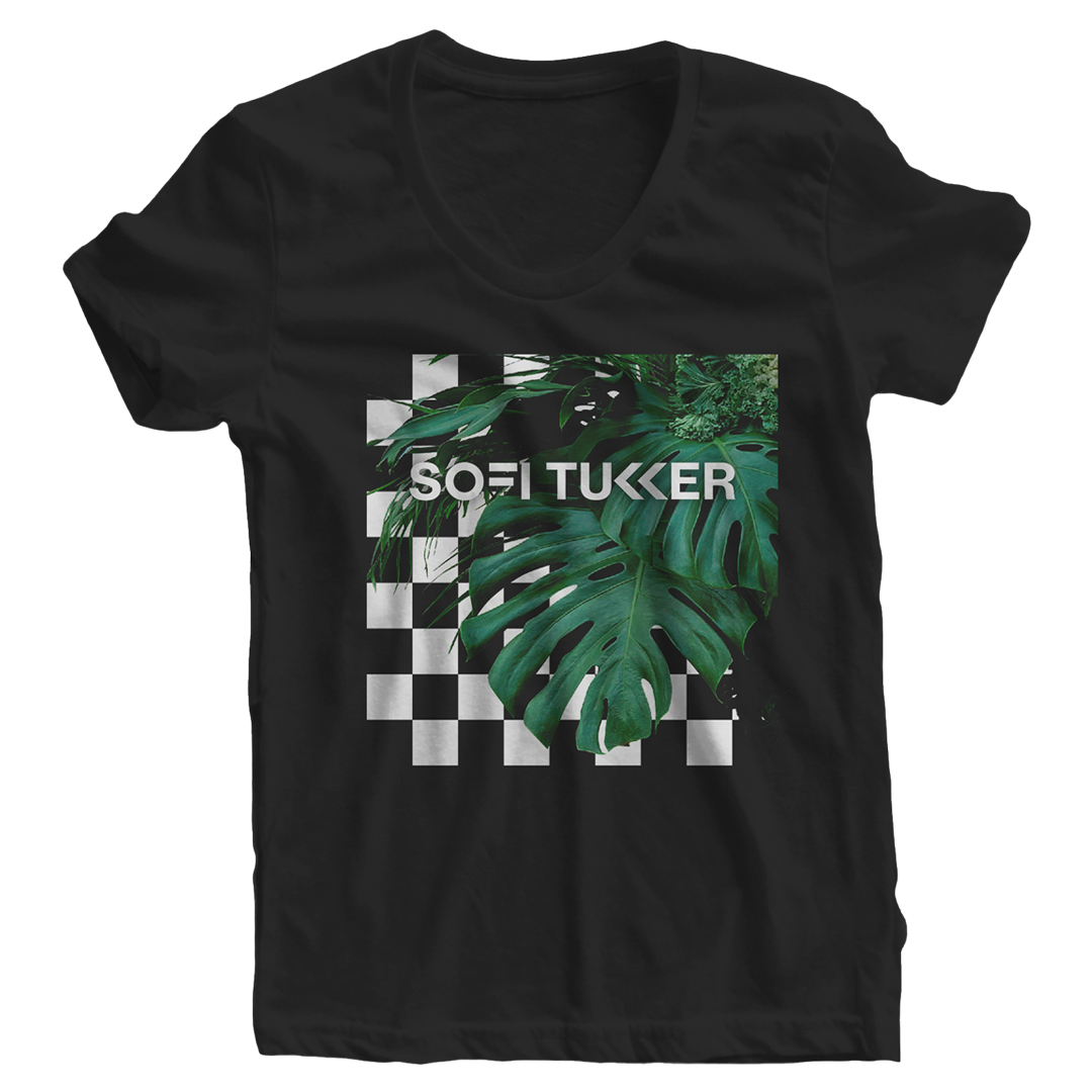 "Checkered Jungle" T-shirt Mujer