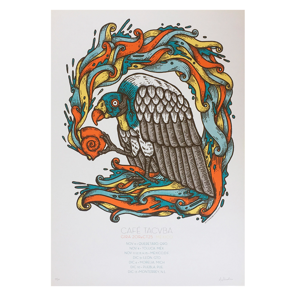 Café Tacvba México 2014 x Víctor Meléndez Gig Poster