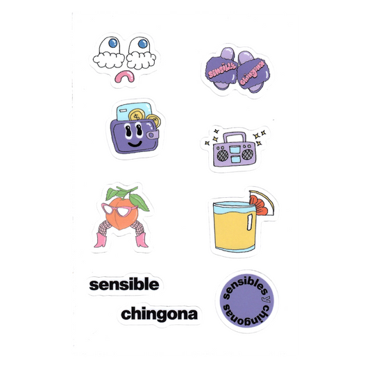 "Sensibles y Chingonas" Planilla de stickers