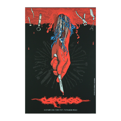 Carcass México 2018 x Ratta Rodríguez Gig Poster