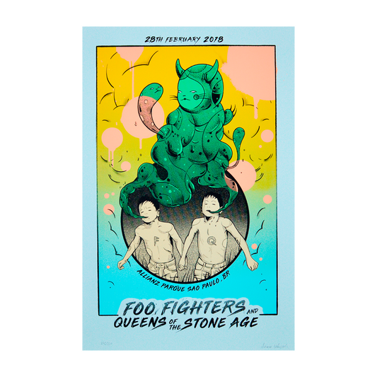 Foo Fighters/Queens of the Stone Age Sao Paulo 2018 Trevore Valensuela Gig poster