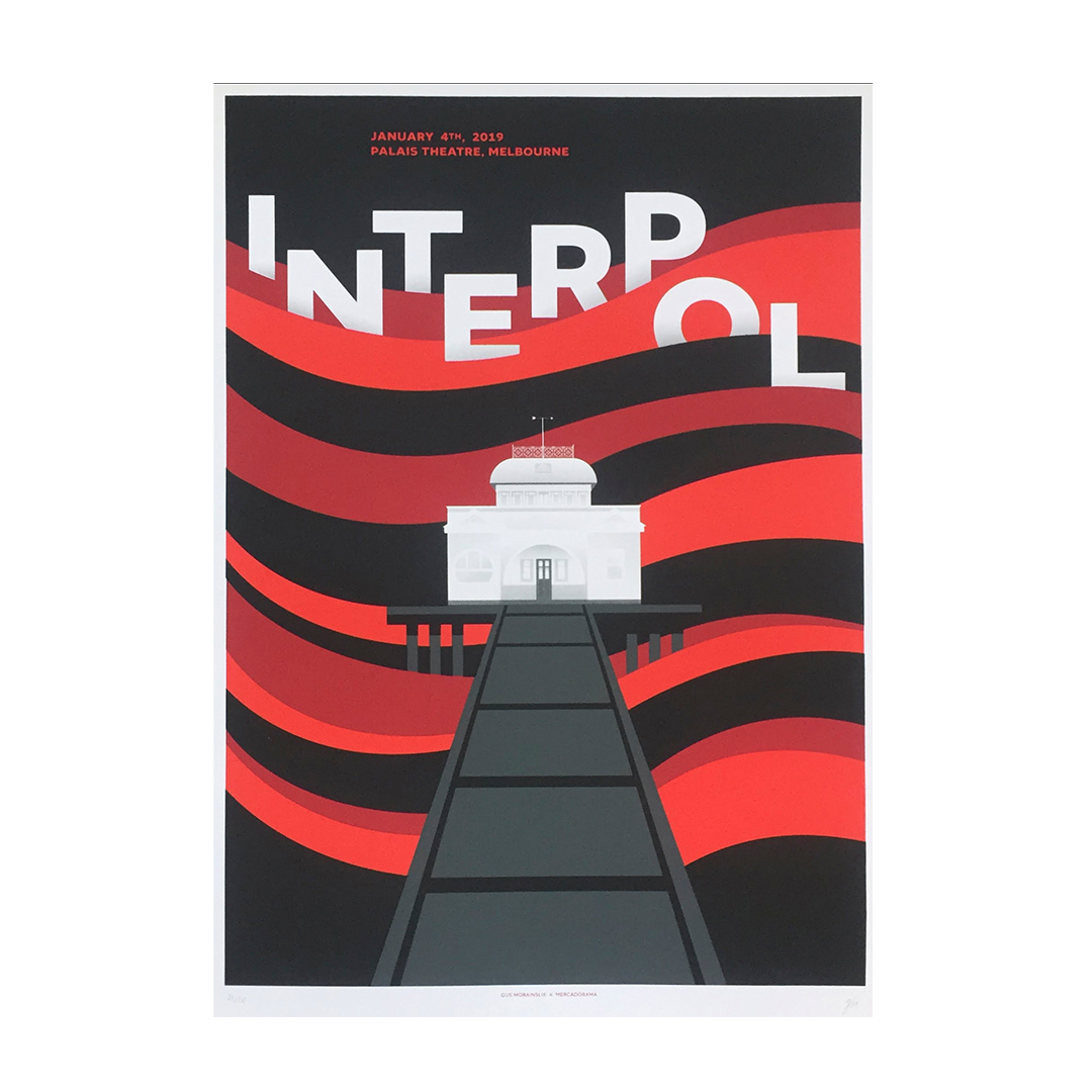 Interpol Melbourne 2019 Gus Morainslie 2019 Gig Poster