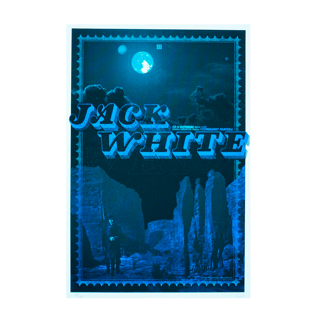 Jack White Puebla 2014 Quique Ollervides Gig poster