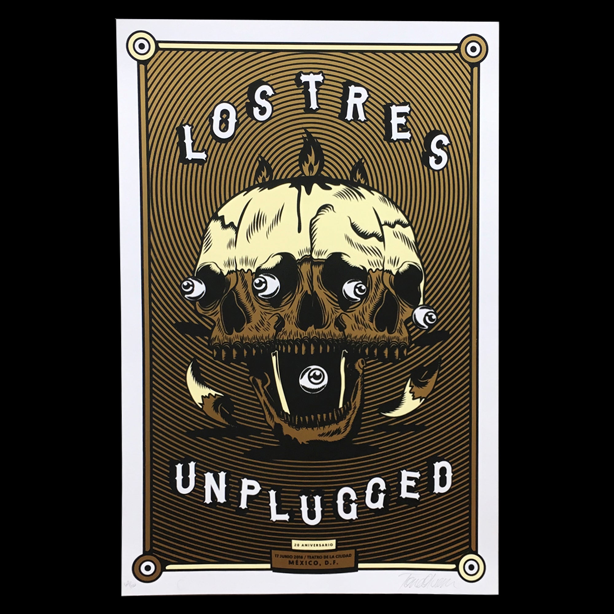 Los Tres Unplugged Mexico 2016 Tone Olvera Gig Poster