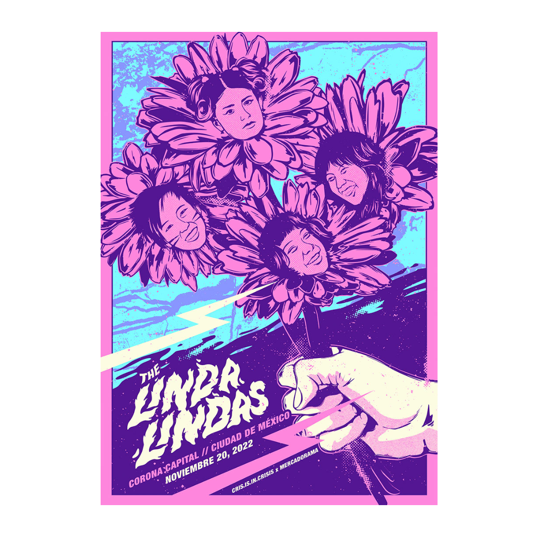 The Linda Lindas Ciudad de México 2022 x Cris Is In Crisis Gig Poster