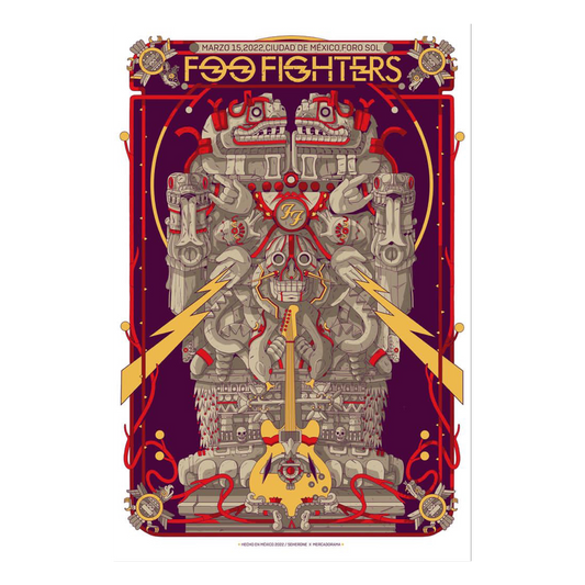 Foo Fighters México 2022 Seher One Gig Poster