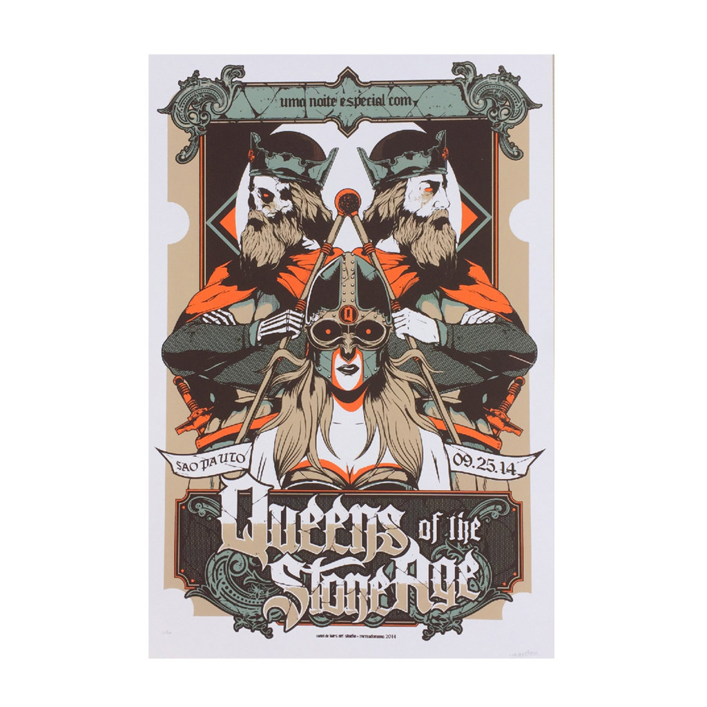 Queens of the Stone Age Sao Paulo 2014 Wes Art Studio Gig Poster