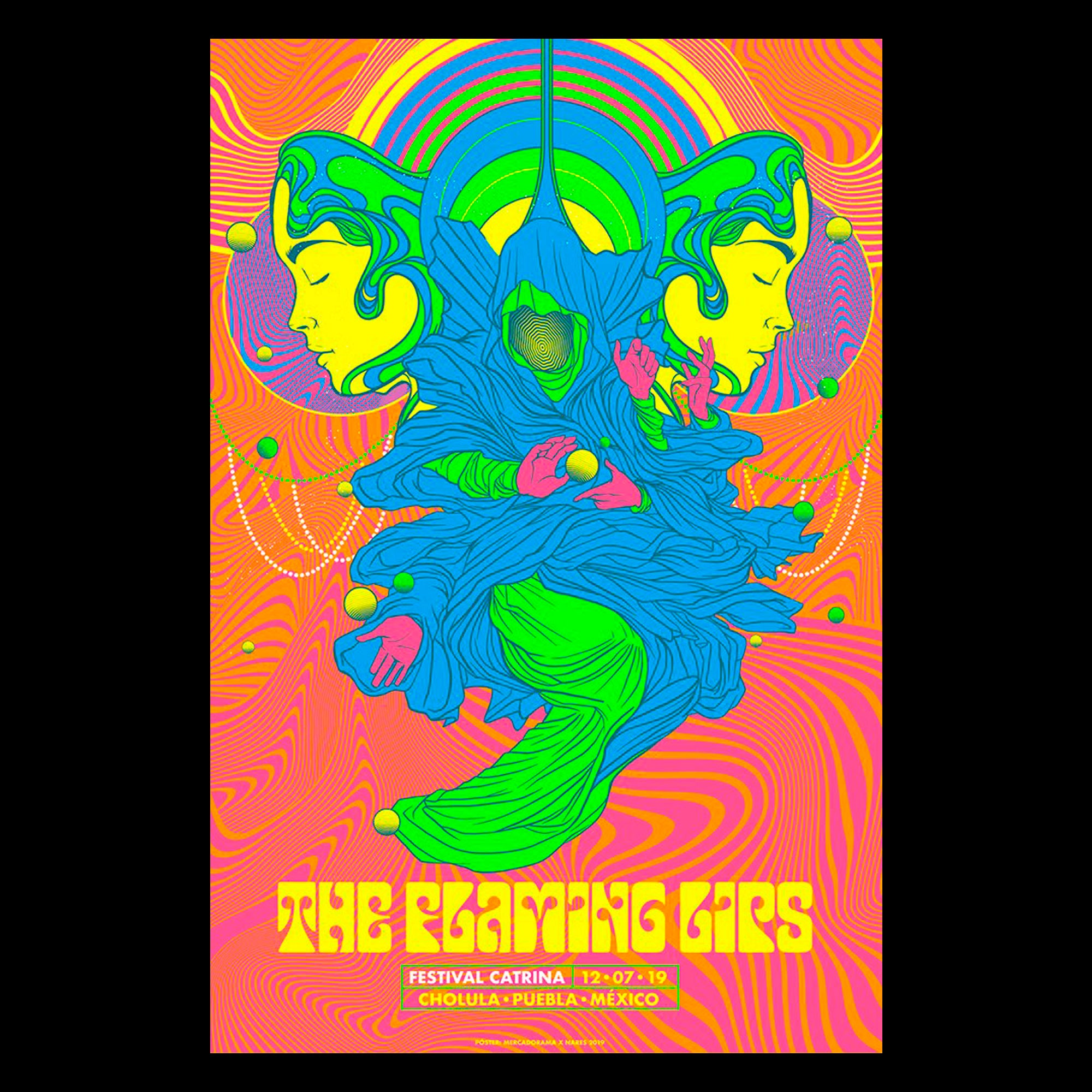 The Flaming Lips Puebla 2019 Nares Gig Poster