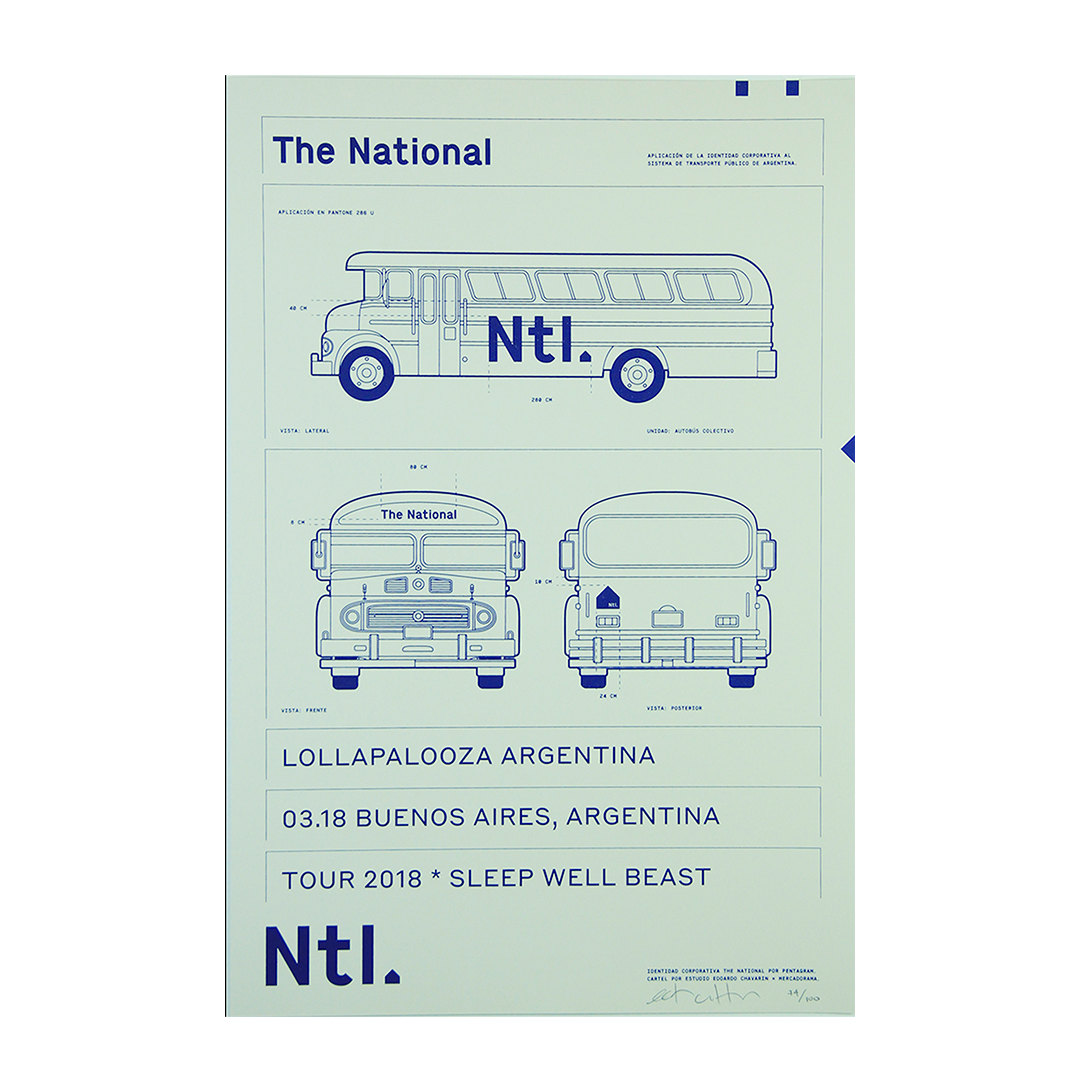 The National Buenos Aires 2018 x Edoardo Chavarin Gig Poster
